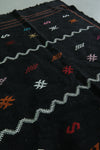 Black Moroccan Kilim Carpet 3.2 FT X 4.8 FT