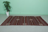 Vintage handwoven kilim rug 4.4 ft x 8.1 ft