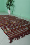 Vintage handwoven kilim rug 4.4 ft x 8.1 ft