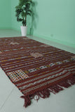 Vintage handwoven kilim rug 4.4 ft x 8.1 ft