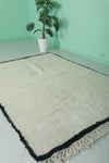 Berber Beni Ourain Rug 5.3 x 7.5 ft Simple White