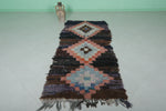 Runner Moroccan Boucherouite rug 3.1 X 7.7 Feet