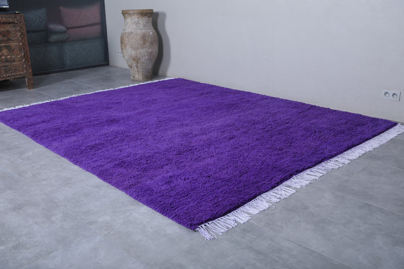 Purple Moroccan Rug - 8.1 x 10 Feet | Luxurious Handmade Rug