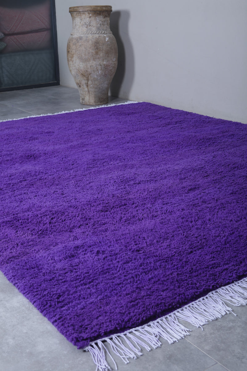 Purple Moroccan Rug - 8.1 x 10 Feet | Luxurious Handmade Rug