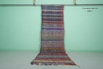 Vintage Hallway Moroccan rug 3.8 X 11.1 Feet