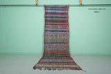 Vintage Hallway Moroccan rug 3.8 X 11.1 Feet