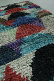 Hand knotted Boucherouite rug 3 X 7.2 Feet