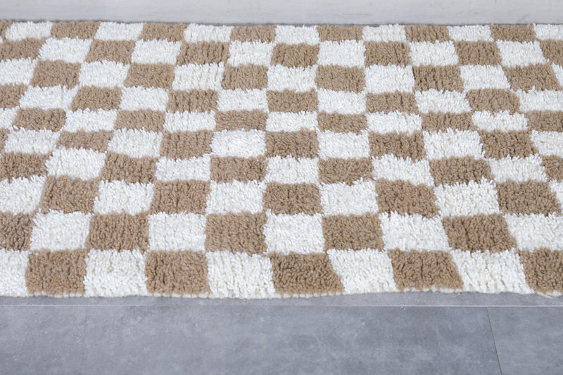 Moroccan Rug - 3.3x12.2 FT | Handwoven Checkered Runner