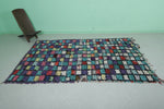 Colorful Moroccan Boucherouite rug 5.3 x 8.5 Feet