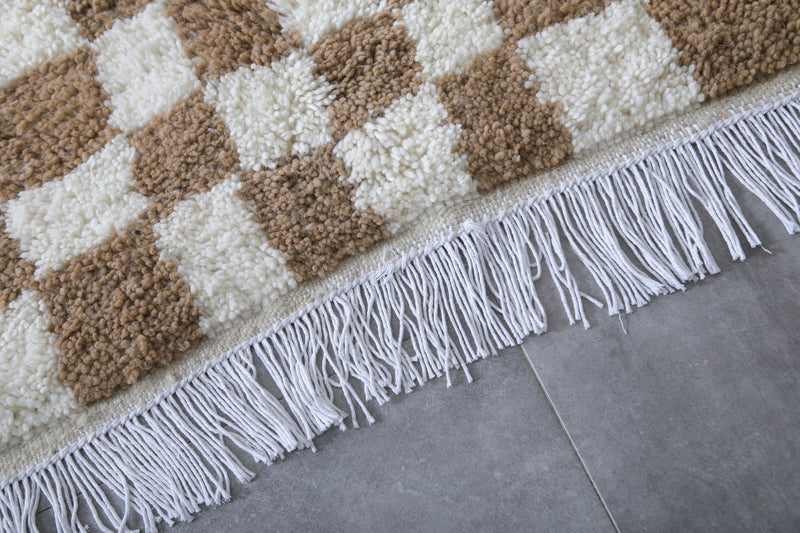 Moroccan Rug - 3.3x12.2 FT | Handwoven Checkered Runner