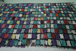 Colorful Moroccan Boucherouite rug 5.3 x 8.5 Feet