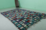 Colorful Moroccan Boucherouite rug 5.3 x 8.5 Feet