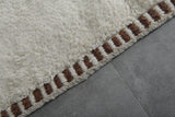 Beni Ourain Moroccan Rug - 4.7 x 8 ft | Handwoven Two-Tone Charm