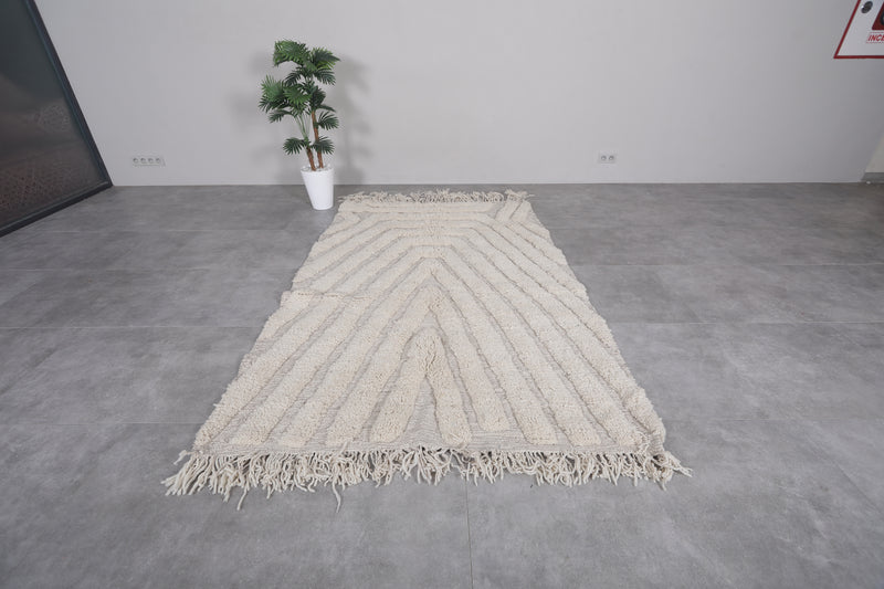 Handmade Berber Rug 5.2 x 8.2 ft – Beige Moroccan Wool Carpet