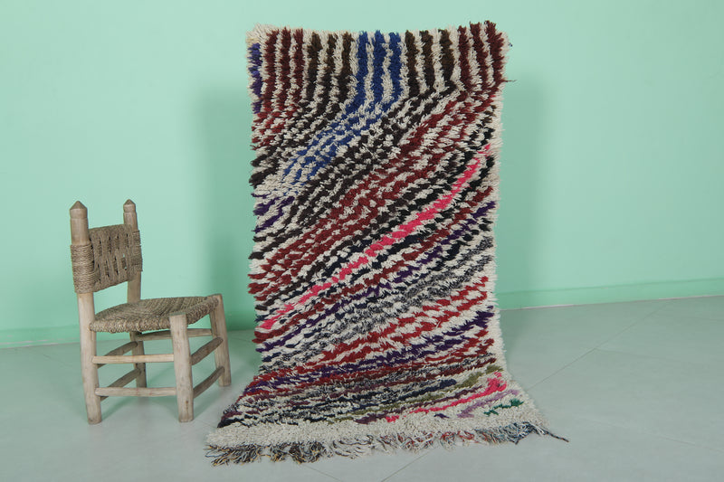 Colorful Berber Boucherouite Rug - 2.6x5.5 ft | Handwoven Moroccan Design