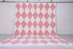 Custom Beni Ourain Moroccan rug - Pink and White Berber handmade carpet