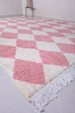 Custom Beni Ourain Moroccan rug - Pink and White Berber handmade carpet