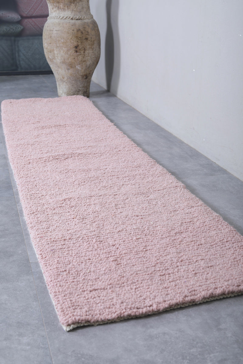 Moroccan Rug - 2.3x10 FT | Handwoven Pink Runner