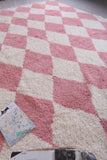 Custom Beni Ourain Moroccan rug - Pink and White Berber handmade carpet