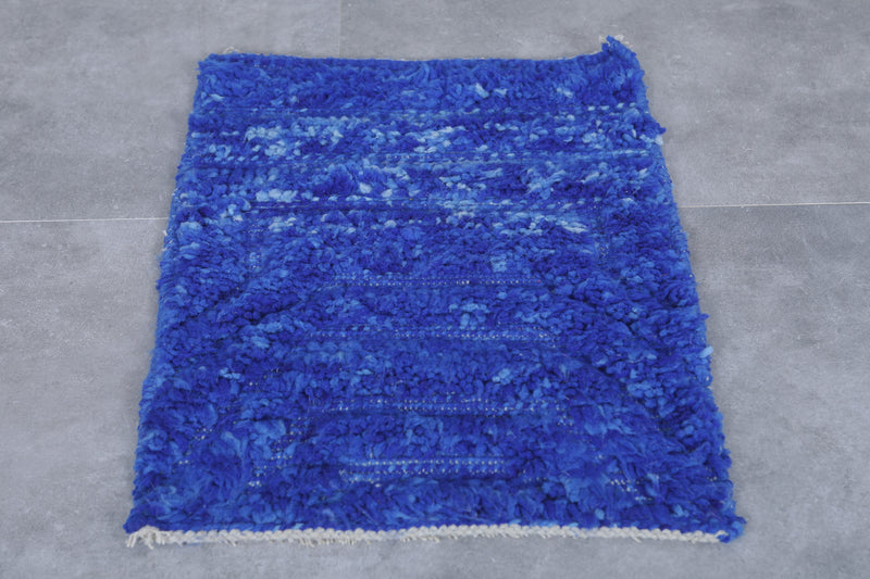 Blue Moroccan Rug - Handwoven Wool | 1.8 x 2.4 Feet