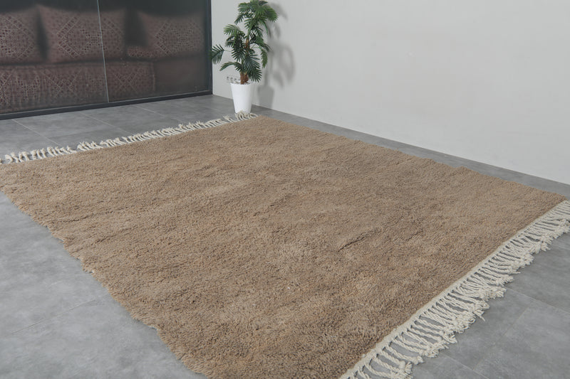 Beni Ourain Moroccan Rug - 8.4 x 9.1 ft | Handwoven Neutral Elegance