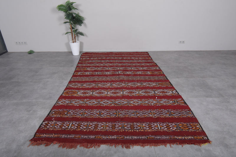 Handwoven Moroccan Rug - Red Berber Design | 5.5x9.5 ft