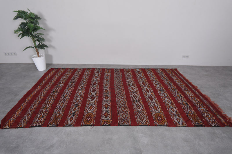 Handwoven Moroccan Rug - Red Berber Design | 5.5x9.5 ft