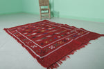 Vintage moroccan berber handwoven kilim rug 3.4 FT X 4.6 FT