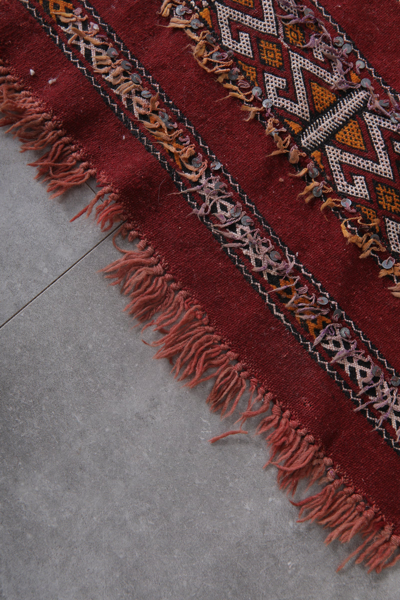 Handwoven Moroccan Rug - Red Berber Design | 5.5x9.5 ft