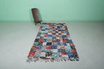 Vintage Boucherouite runner rug 4.2 x 8.2 Feet