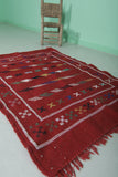 Vintage moroccan berber handwoven kilim rug 3.4 FT X 4.6 FT