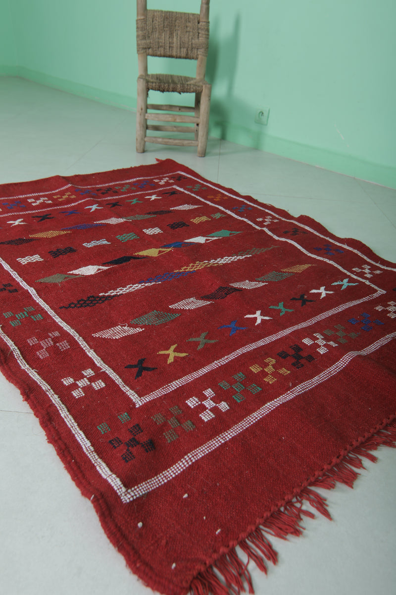 Vintage Moroccan Berber Rug 3.4 FT X 4.6 FT - Handwoven Masterpiece