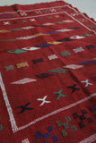 Vintage moroccan berber handwoven kilim rug 3.4 FT X 4.6 FT