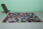 Vintage Boucherouite runner rug 4.2 x 8.2 Feet