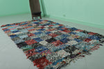 Vintage Boucherouite runner rug 4.2 x 8.2 Feet