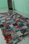 Vintage Boucherouite runner rug 4.2 x 8.2 Feet