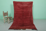 Moroccan rug red 3.5 FT X 5.7 FT