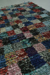 Vintage Boucherouite runner rug 4.2 x 8.2 Feet