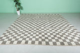 Checkered Moroccan Rug - 10 x 9.6 Feet | Handcrafted Wool Rug