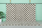 Checkered Moroccan Rug - 10 x 9.6 Feet | Handcrafted Wool Rug