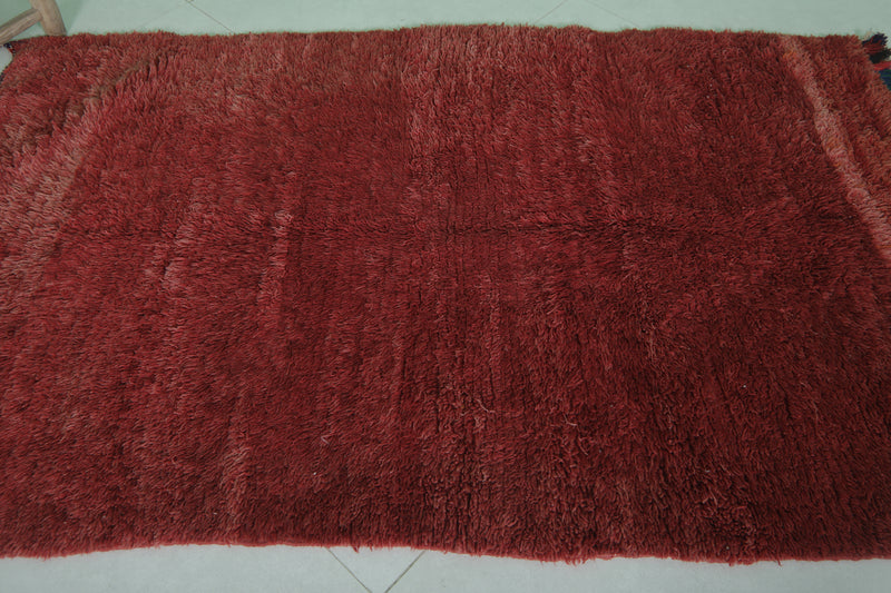 Moroccan Red Rug – 3.5 x 5.7 Feet – Handcrafted Elegance