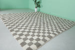 Checkered Moroccan Rug - 10 x 9.6 Feet | Handcrafted Wool Rug