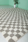 Checkered Moroccan Rug - 10 x 9.6 Feet | Handcrafted Wool Rug