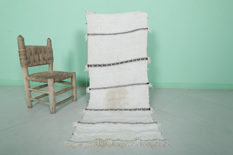 Vintage moroccan berber handwoven wedding blanket 1.8 FT X 4.3 FT