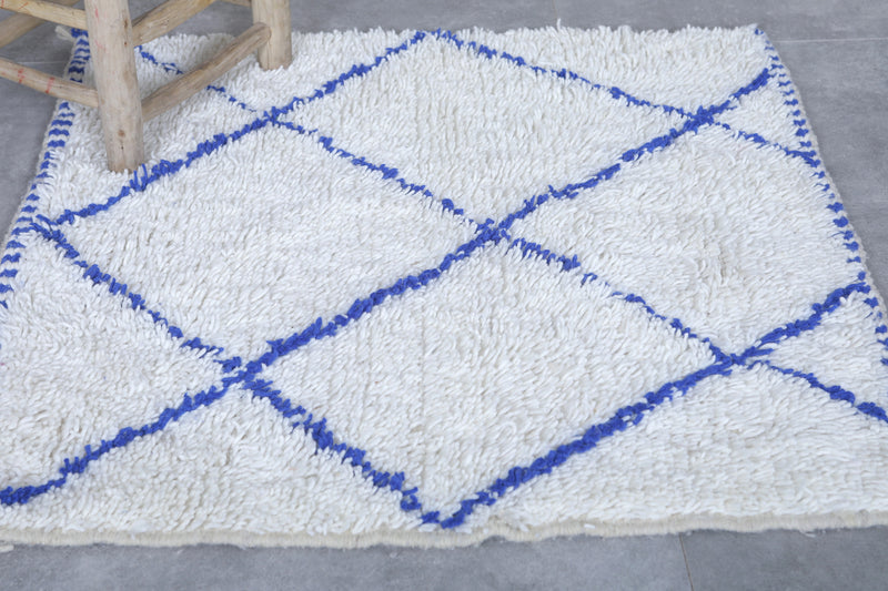 Diamond Moroccan Rug - Blue Accents | 3 x 3 Feet