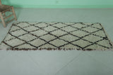 Berber beni ourain rug 2.3 x 5.6 Feet - brown stripes