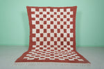 Moroccan Handmade Red Checkered Rug - 6.2 x 8.8 Feet