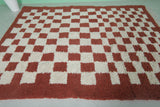 Moroccan Handmade Red Checkered Rug - 6.2 x 8.8 Feet