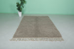 Soft Moroccan Rug - 5.8 x 7.5 ft | Taupe Shag with Fringe