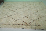 Classic Moroccan Rug - 6.9 x 9.3 ft | Beige with Subtle Diamond Pattern